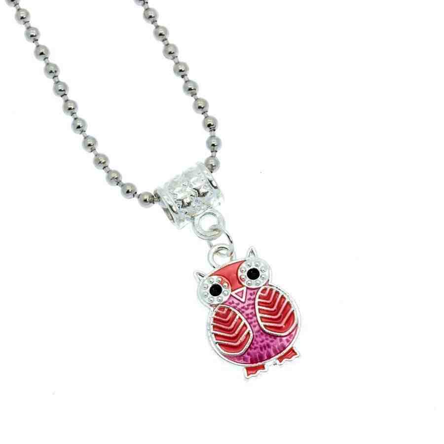 Red and pink owl necklace - JAFY's 